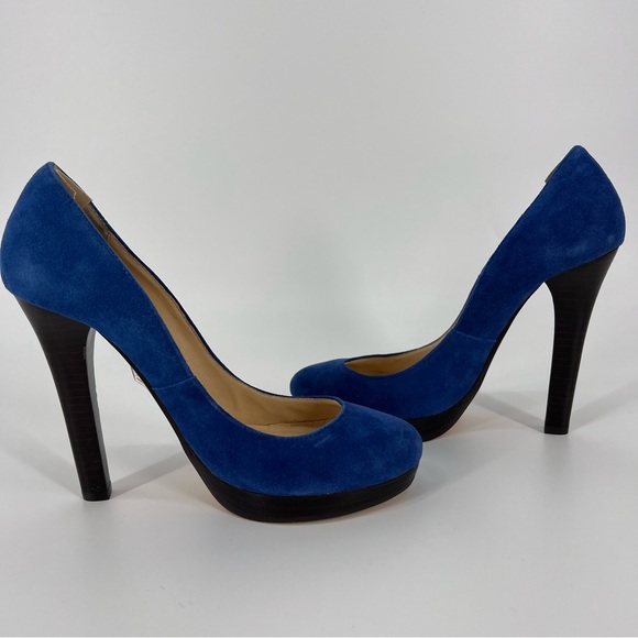 N.Y.L.A blue Jacie shoe high heel size 6.5 leather upper - Picture 8 of 10